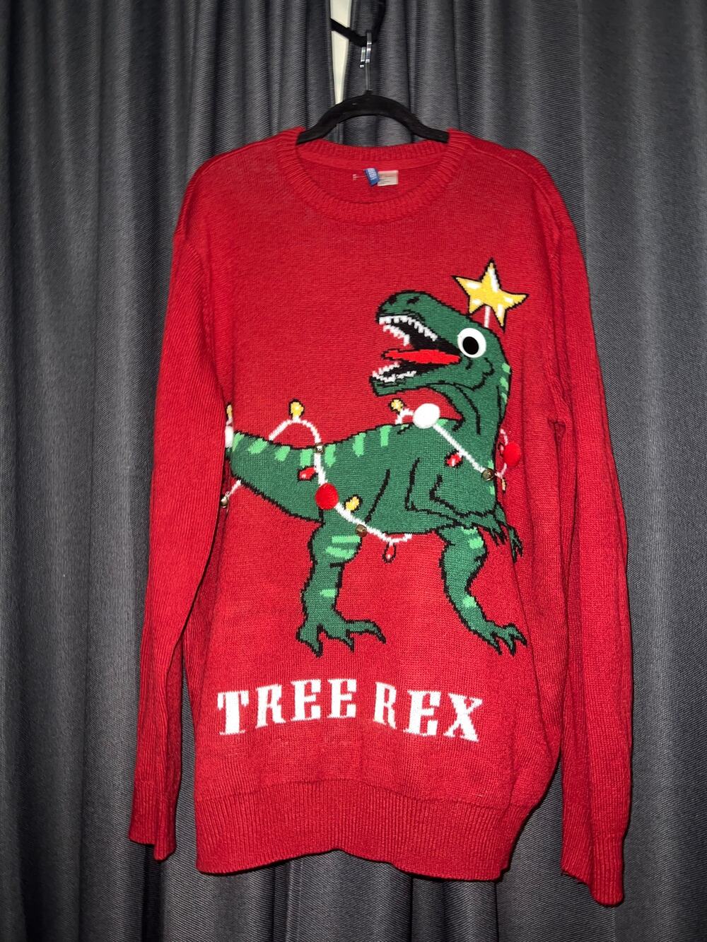 Ugly Christmas Sweater Xmas Size Large Dinosaur